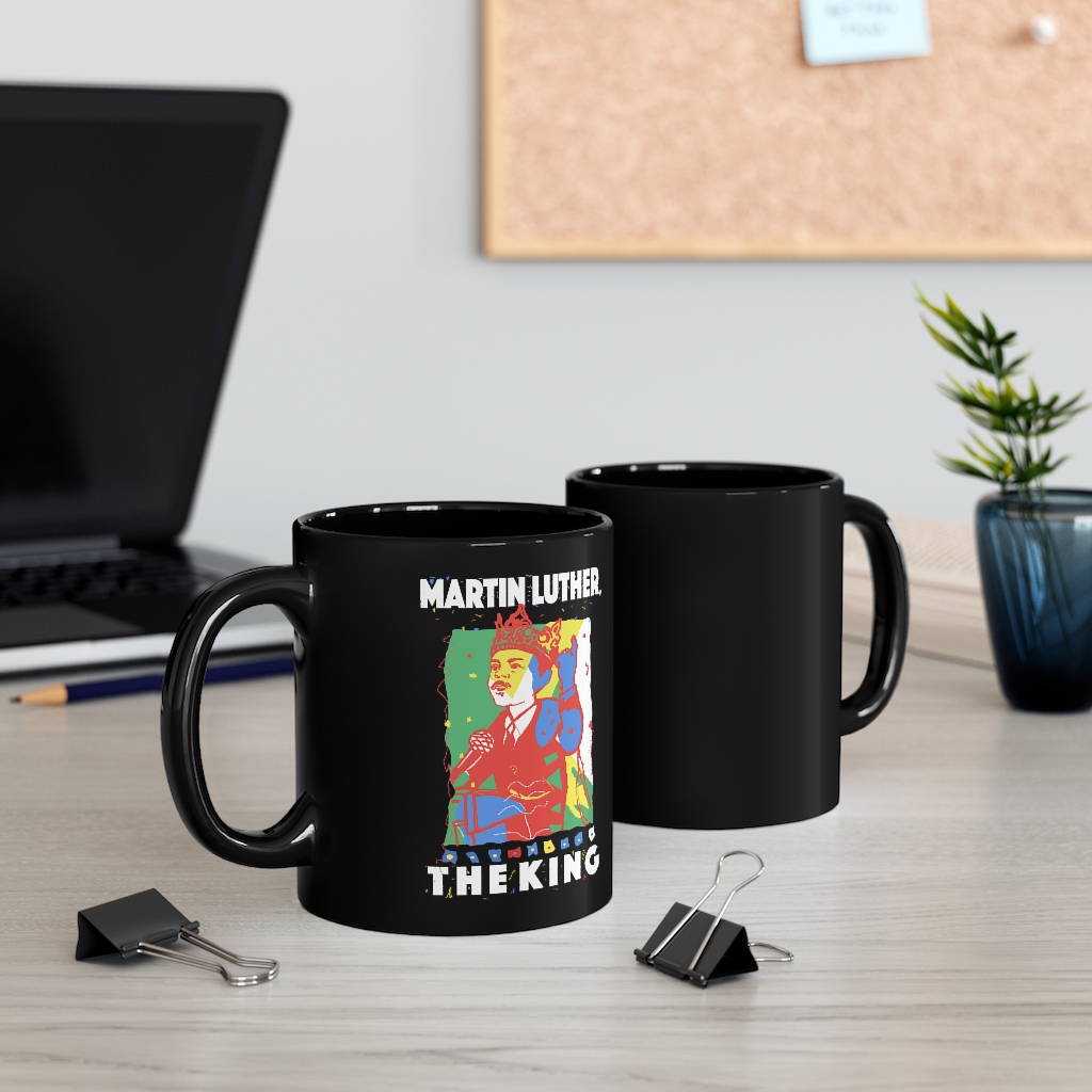Martin Luther, The King Black Mug 11oz - Image 5